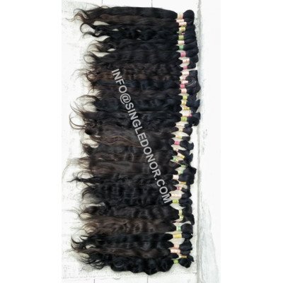 Unprocessed Wavy bulk human hair, Unstitched ponytails